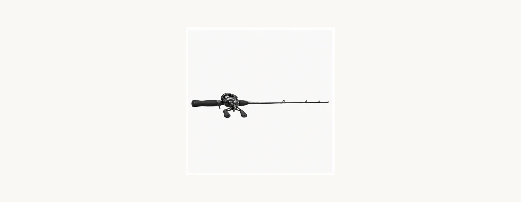 Generic seven-foot medium-heavy fast casting rod with a baitcasting reel attached.