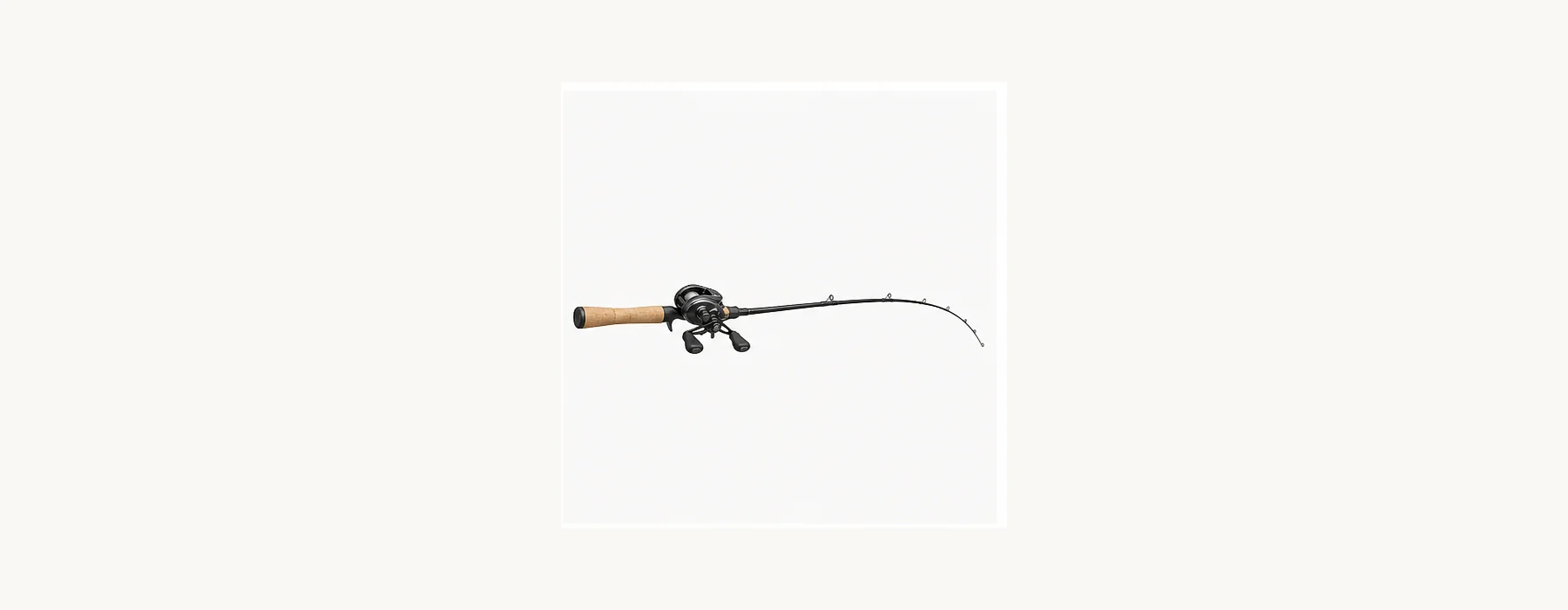 Generic seven-foot medium moderate casting rod with a baitcasting reel and bent tip.